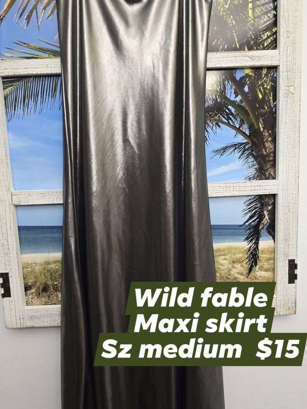 wild fable Shiny Silver Maxi Skirt